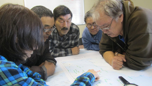 Moses Munick, Bobby Cain, May Kudluk, Silas Berthe (Tasiujaq).