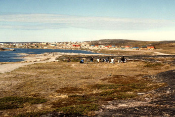 Site IcGm-4, aire A, secteur nord, vue générale, vers l’ouest, 1986