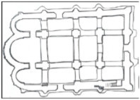Exemple d’une application géoradar en Russie. Un plan de l’architecture de la Cathédrale de la Dormition (source : http://www.geor.ru/lit/s1/abstract_caa2009.doc).