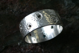 Project 4 pierced and hammered ring by Laina Nulukie