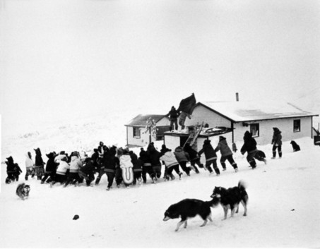 Candies free-for-all at Quaqtaq 1963.